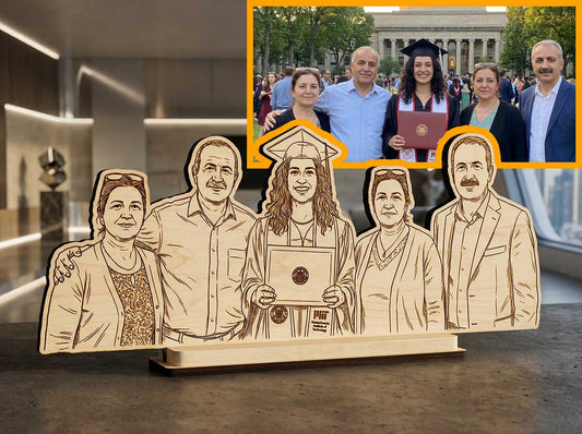 Fotoğraftan Ahşap Heykel - Grup Fotoğrafı