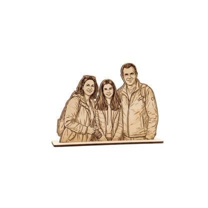 Fotoğraftan Ahşap Heykel - Grup Fotoğrafı