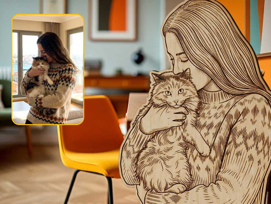 Fotoğraftan Ahşap Heykel - Doğal