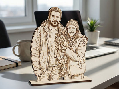 Fotoğraftan Ahşap Heykel - Boyalı